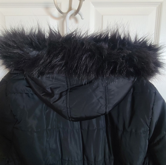 Torrid  Long Black Winter Parka With Faux Fur Hood Plus Size 18/20 - Picture 7 of 13